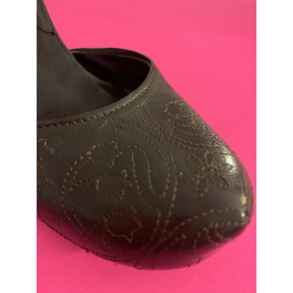 Via spiga brown stitched leather shoes 5 1/2